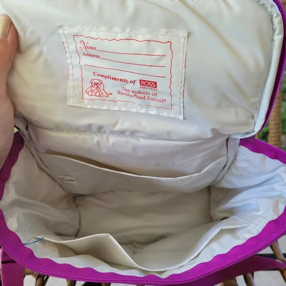 Vintage 1996 Ross Pediatrics Similac Insulated Baby Diaper Bag Teddy Bear Purple - Picture 6 of 10
